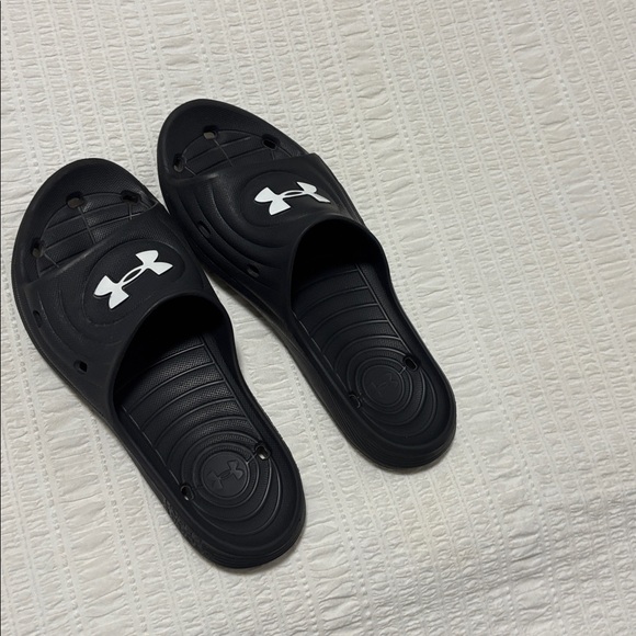 Under Armour Black and White Slide Sandals - Picture 4 of 4